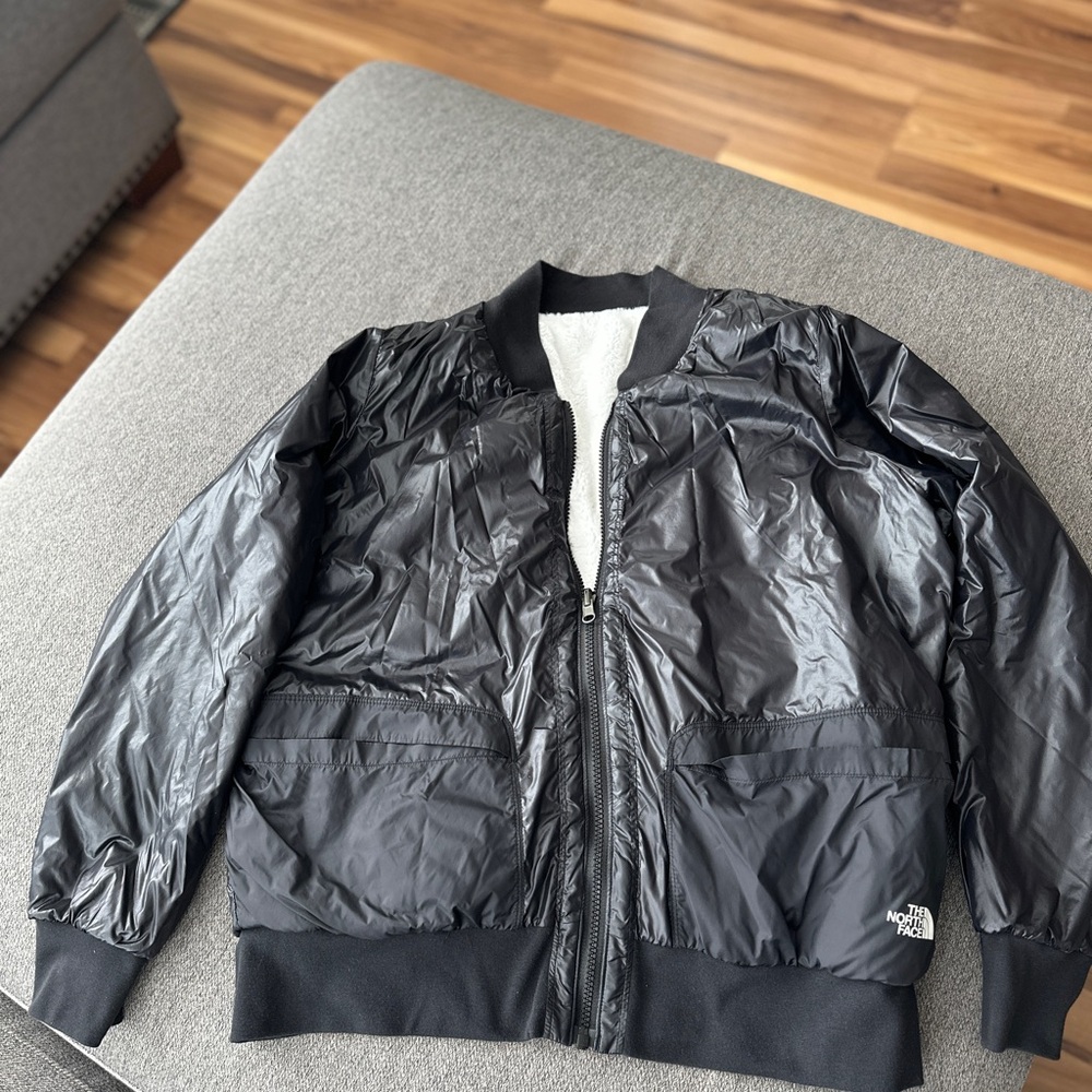 The North Face Mens Size Medium Charcoal/black Bomber Jacket